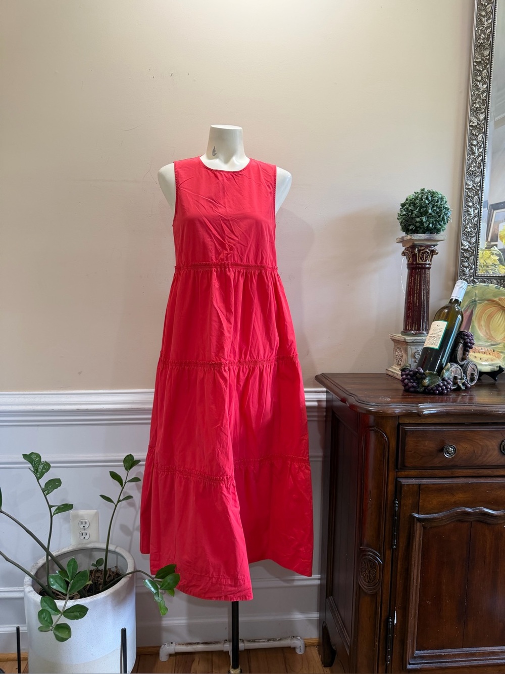 Madewell Sleeveless Red Tiered Maxi Dress - Classic Summer Style